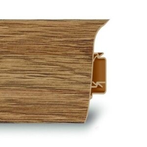 Плинтус ПВХ Aberhof 60 мм дуб индийский 2500 мм S-профиль с кабель-каналом (ABF60)