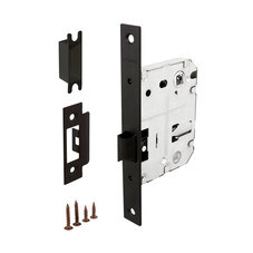 Замок врезной Fuaro Plastic P72-50 для межкомнатной двери под фиксатор черный