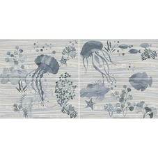 Плитка облицовочная Kerama Marazzi Маритимос Панно 1200x600x9 мм белый/голубой обрезной