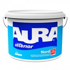 Краска водно-дисперсионная для стен и потолков Aura Interior Nord основа А 2,7 л