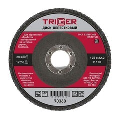 Круг лепестковый по металлу/древесине Trigger 125х22 мм Р100