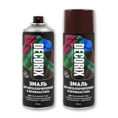 Эмаль аэрозольная для металлочерепицы и профнастила Decorix красная RAL 3005 520 мл
