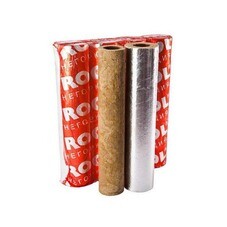 Теплоизоляция для труб Rockwool 100 минеральная вата 18х30х12000 мм алюминий