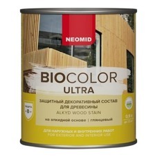 Антисептик Neomid Biocolor Ultra декоративный для дерева белый 0,9 л