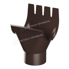 Воронка желоба Grand System металлическая d125/90 мм коричневая