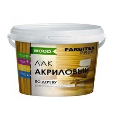 Лак акриловый Farbitex Профи Wood по дереву 3 л