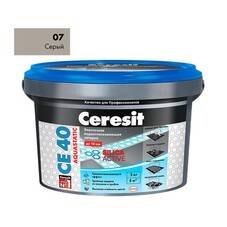 Затирка цементная Ceresit CE 40 aquastatic 07 серая 2 кг