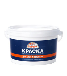 Краска в/д для стен и потолков Эксперт акриловая белая матовая 3 кг