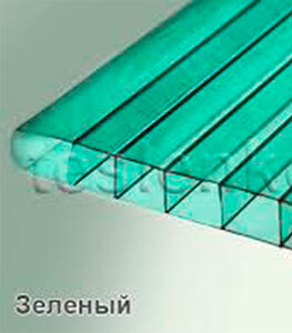Поликарбонат сотовый зеленый 2100х6000х3.5 мм для теплиц