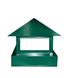 Дымник на трубу (зонт оцинкованный) зеленый RAL 6005 толщина 0.4-0.45 мм 400х400 мм