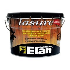 Средство для защиты и декоративной отделки дерева Lasure Elan золотистый дуб 9л