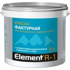 Краска Element R-1 фактурная для внутренних/наружных работ 5 л