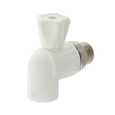 Кран PP-R, шаровый, для радиатора, угловой, 25ммх3/4", (шт.)