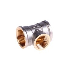 Тройник латунный, переходной, внутренняя резьба, 3/4x1/2x3/4", (шт.)