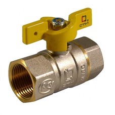Кран для газа, латунный, внутренняя резьба, бабочка, 3/4", (шт.)