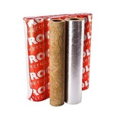 Теплоизоляция для труб Rockwool 100 ДМ минеральная вата 32х30 мм 10 пог.м навивная фольгированная
