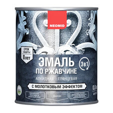 Эмаль по ржавчине Neomid с молотковым эффектом коричневый 0,8 кг