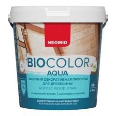 Защитная декоративная пропитка для древесины Neomid BioColor Aqua Еловый лес 0,9 л