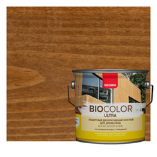 Защитная декоративная пропитка для древесины Neomid BioColor Ultra орех 0,9 л