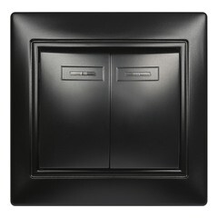 Выключатель встраиваемый Smartbuy Венера двухклавишный с индикатором черный 10А 250В 01b-10-SW2-1-c
