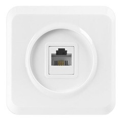 Розетка накладная Smartbuy телефонная одноместная белая Юпитер SBE-03w-S1-PH