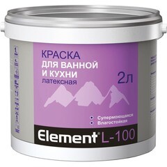 Краска Элемент L-100 для ванной и кухни латексная 2 л