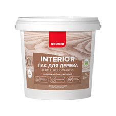 Лак акриловый для древесины Neomid interior 1л