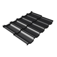 Металлочерепица квинта плюс Grand Line c 3D резом 0,5 мм GreenСoat Pural Matt RR 33 черный (RAL 9005)