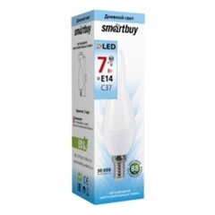 Лампа светодиодная Smartbuy 7 Вт E14 свеча на ветру C37 4000К матовая