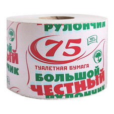 Бумага туалетная Честный большой рулон 75 м (113357)