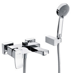 Смеситель для ванны WasserKraft Aller хром однорычажный с коротким изливом с лейкой (1061)