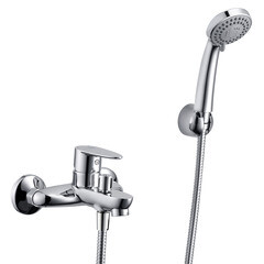 Смеситель для ванны WasserKraft Leine хром однорычажный с коротким изливом с лейкой (3501)