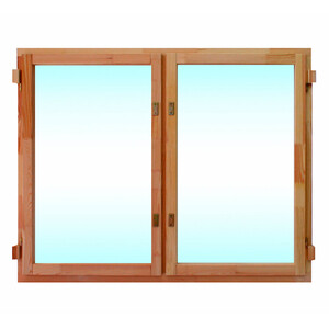 Окно деревянное террасное 1160х1470х45 мм 2 створки поворотные