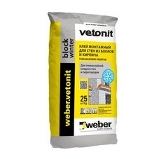 Клей для блоков Vetonit Block Зима 25 кг