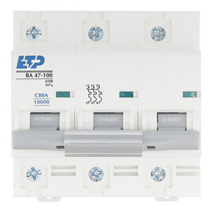 Автоматический выключатель модульный ETP ВА 47-63 3P 80А тип C 4,5 кА 400 В (11559)