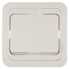 Выключатель Makel Mimoza двухклавишный встраиваемый белый (12003)