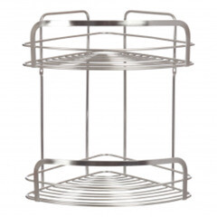 Полка угловая двухъярусная Vasnstore Modern Plus нержавеющая сталь 075-20