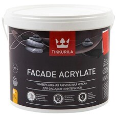 Краска водно-дисперсионная фасадная Tikkurila Facade Acrylate бесцветная основа C глубокоматовая 2,7 л