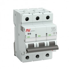 Автоматический выключатель модульный EKF Averes AV-10 3P 10А тип B 10 кА 400 В (mcb10-3-10B-av)