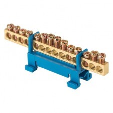 Шина нулевая изолятор Стойка на DIN-рейку EKF PROxima 6х9 мм 14 отверстий синяя (20 шт.) (sn0-63-14-sb)