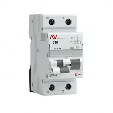 Автомат дифференциальный EKF Averes DVA-6 10А 1P+N тип AC 100 мА 6 кА (rcbo6-1pn-10C-100-ac-av)