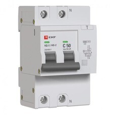 Автомат дифференциальный EKF PROxima АД-2 50А 1P+N тип AC 30 мА 6 кА (DA2-6-50-30-pro)