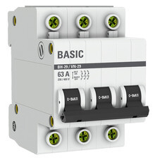 Выключатель нагрузки EKF Basic ВН-29 3Р 63А 400 В на DIN-рейку (SL29-3-63-bas)
