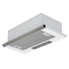 Кухонная вытяжка встраиваемая Krona Kamilla slim 600 Inox ( 2 мотора) 60 см белая/нержавеющая сталь