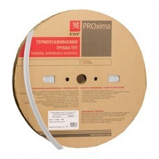 Трубка термоусадочная EKF PROxima ТУТ нг 12/6 мм белая (100 м)