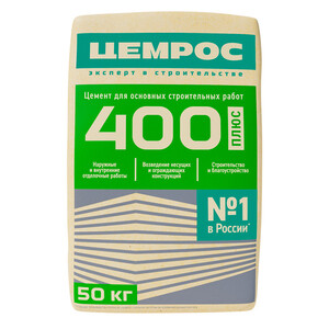 Цемент ЦЕМРОС М400 Д20 ЦЕМ II А-Ш 32.5 50 кг