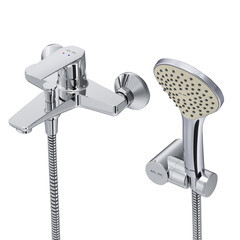 Смеситель для ванны AM.PM Gem хром однорычажный с коротким изливом с лейкой (F90A15000)