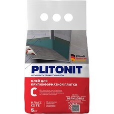 Клей для плитки/ керамогранита/ камня Plitonit С для облицовки сложных поверхностей серый класс C2 TE 5 кг