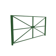 Ворота распашные каркас со столбами Оптима 4х2 м зеленые RAL 6005