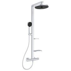 Душевая система Ideal Standard Alu+ с верхним душем с лейкой с термостатом хром (BD583SI)